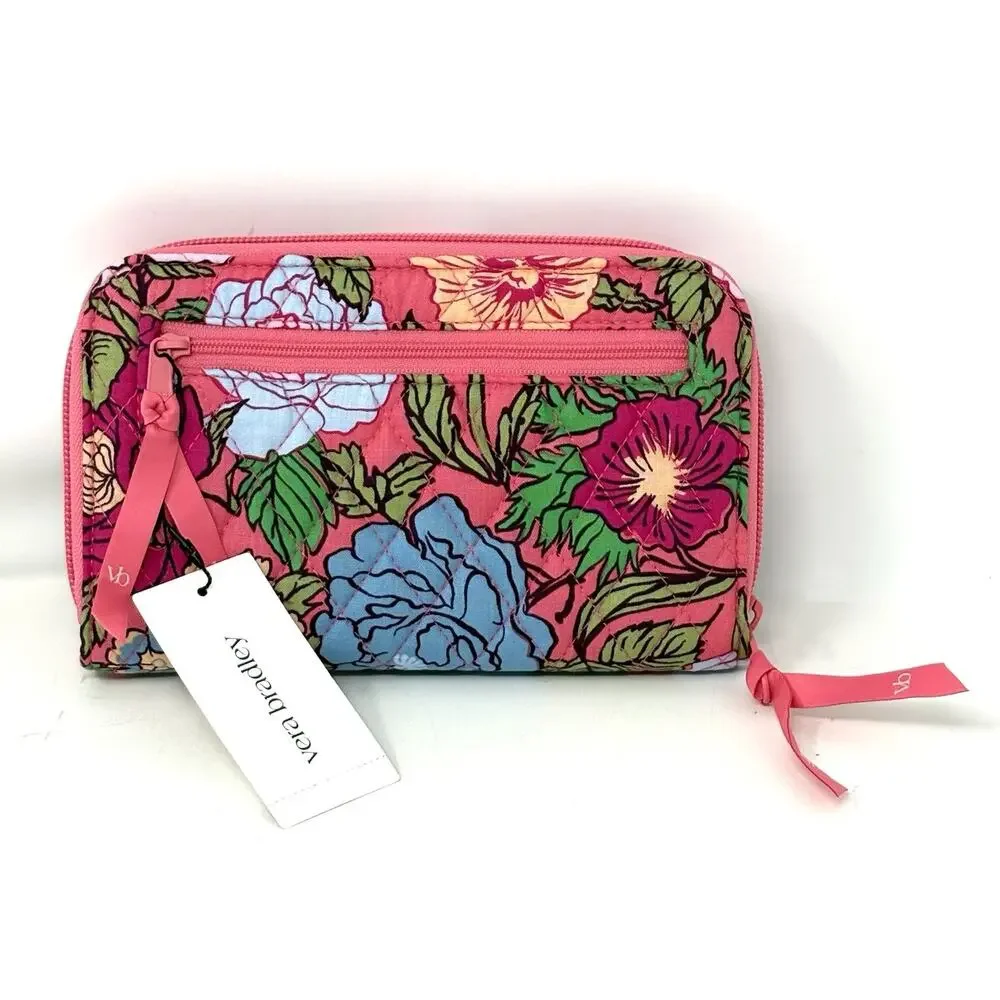 Vera Bradley Vibrant Gardenias Essential Turnlock Wallet Large EXACT NWT Floral - Picture 11 of 12
